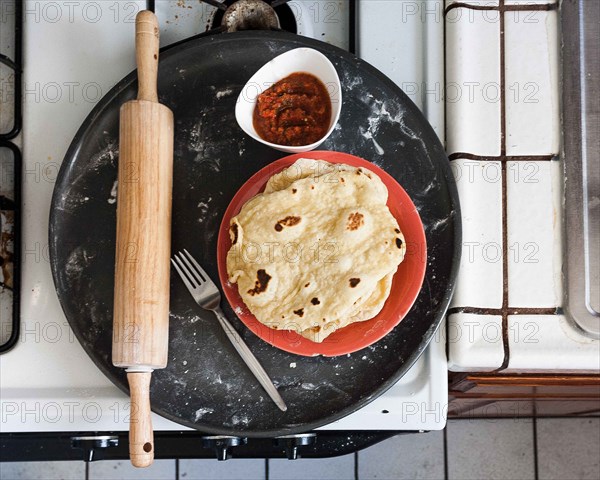 Platter of tortillas