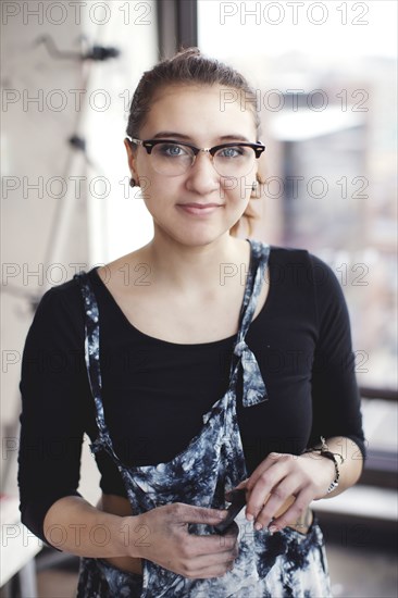 Stylish Hispanic woman smiling