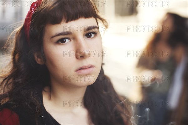 Close up of serious Caucasian woman