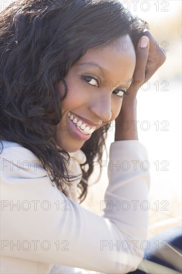 Close up of smiling woman