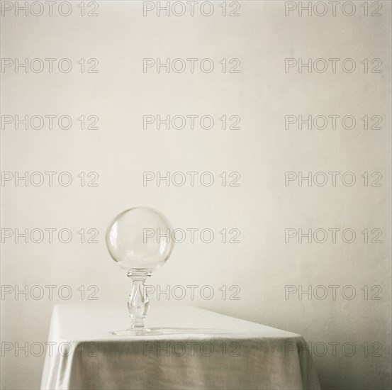 Crystal ball on empty table