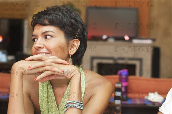 Smiling Hispanic woman