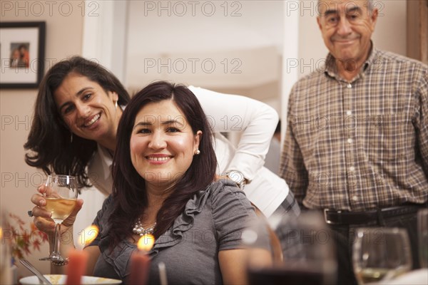 Hispanic family at Thanksgiving dinner