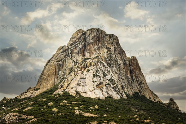 Rock formation on rural hilltop