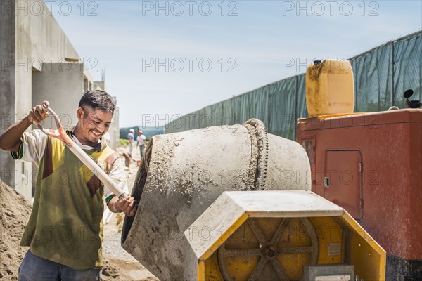 Hispanic construction worker at construction site