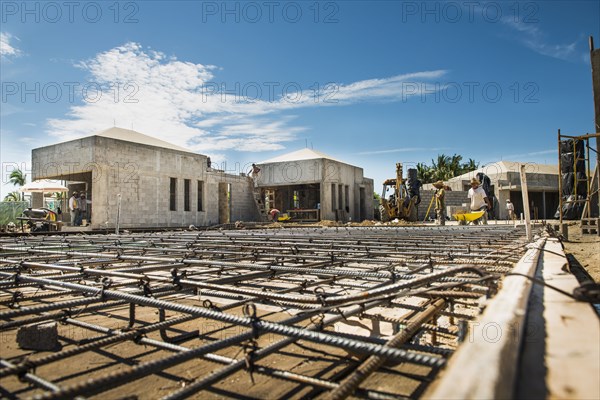 Hispanic construction worker at construction site