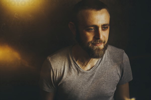 Portrait of Caucasian man with beard