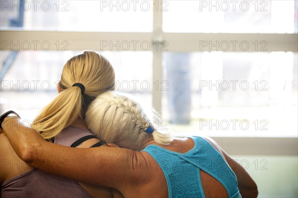 Women hugging