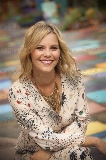 Portrait of smiling blonde woman