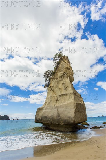 Rock formation on remote beach