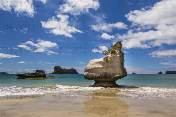 Rock formation on remote beach