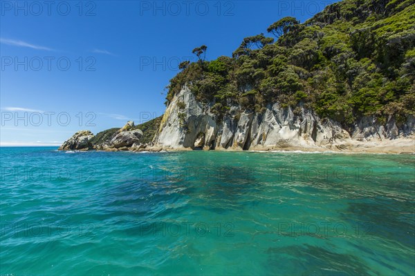 Cliff over ocean in remote beach