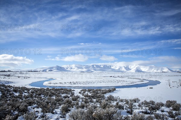 River in snowy remote landscape