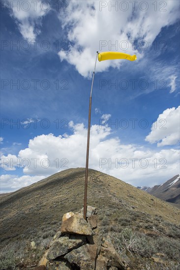 Wind sock on remote hilltop