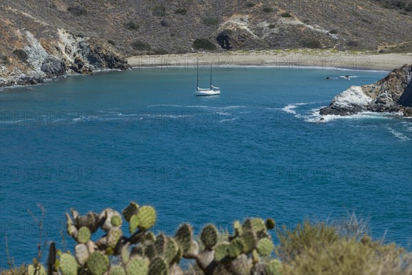 Boat in ocean cove