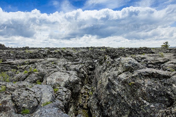 Lava rock under clouds