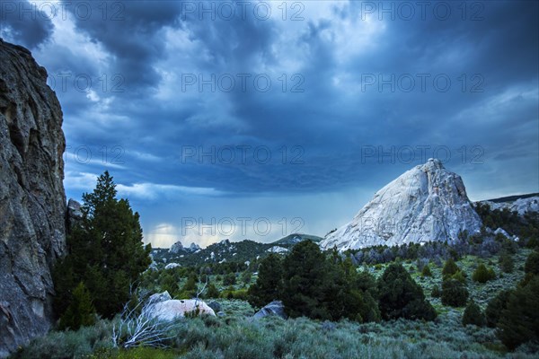 Mountains under clouds