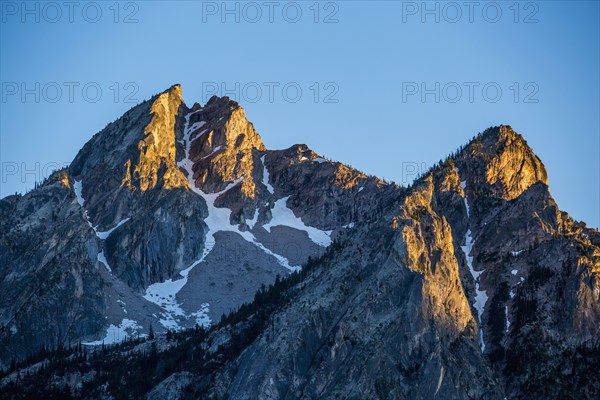 Snow on mountain range