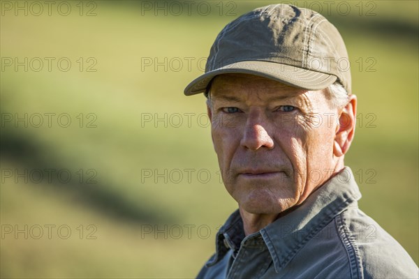 Serious Caucasian farmer