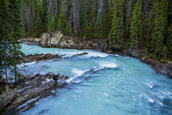 Rapids in bending river