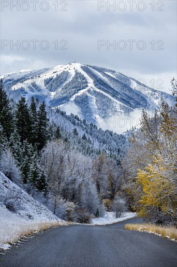 Road to snowy mountain