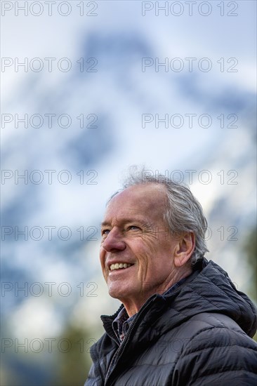 Smiling Caucasian man outdoors