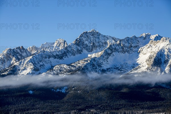 Fog on mountain in winter