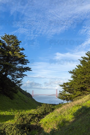 Scenic view of distant bridge