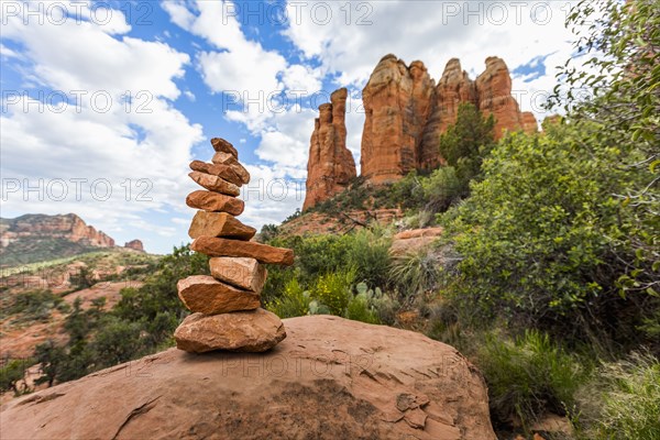Stack of rocks in desert