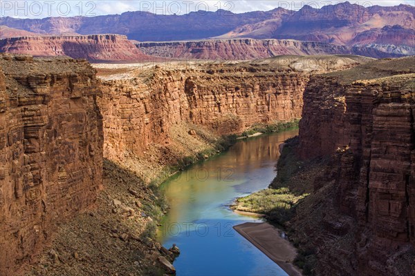 Scenic view of canyon river