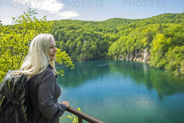 Older Caucasian woman admiring scenic view