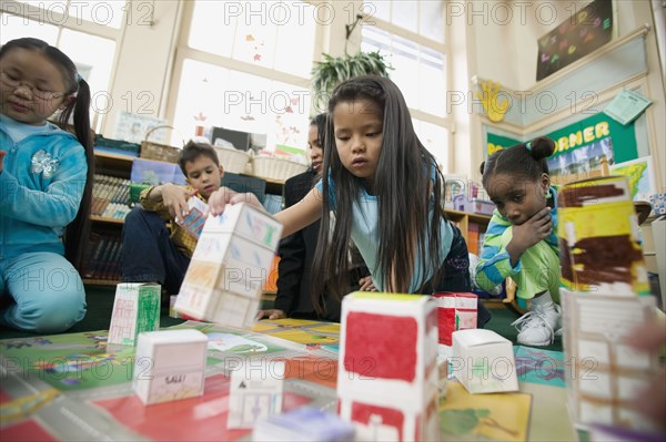 Multi-ethnic students in classroom