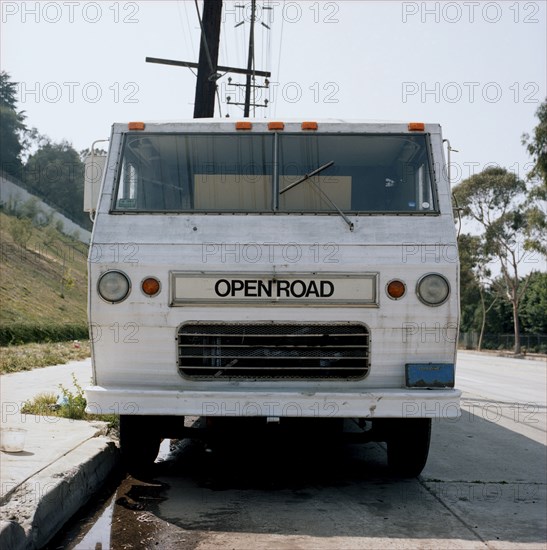 RV parked on roadside