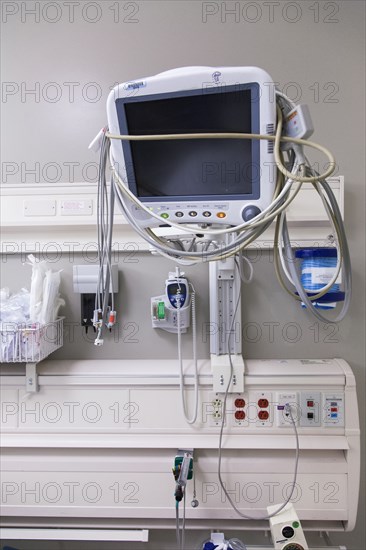 Medical equipment on hospital wall