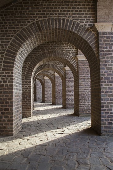 Brick archways in restored amphitheater