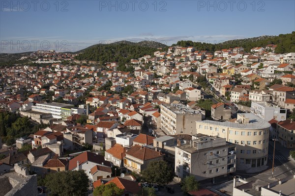 Aerial view of Sibenik cityscape