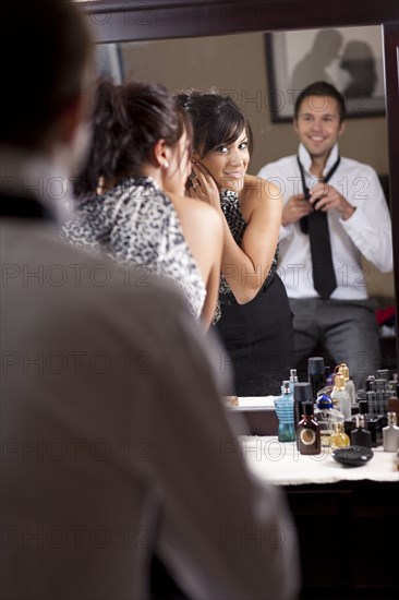 Couple preparing for nightlife