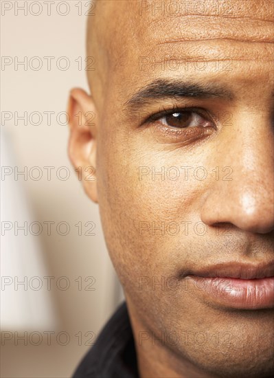 Close up of Mixed Race man's face