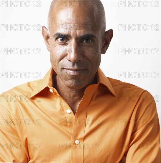 Portrait of bald middle-aged African man