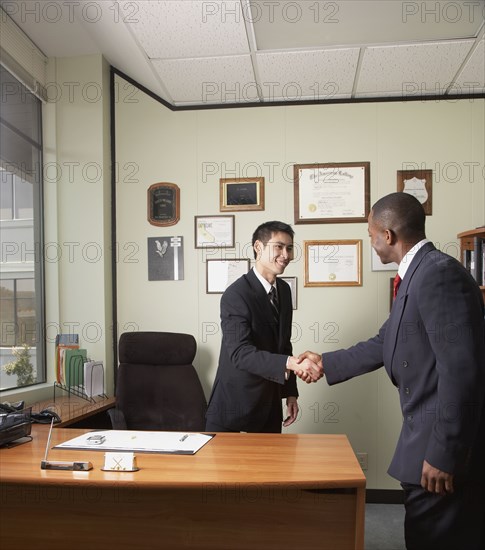 Multi-ethnic businessmen shaking hands