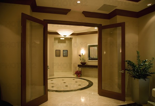 Double doors to lobby area