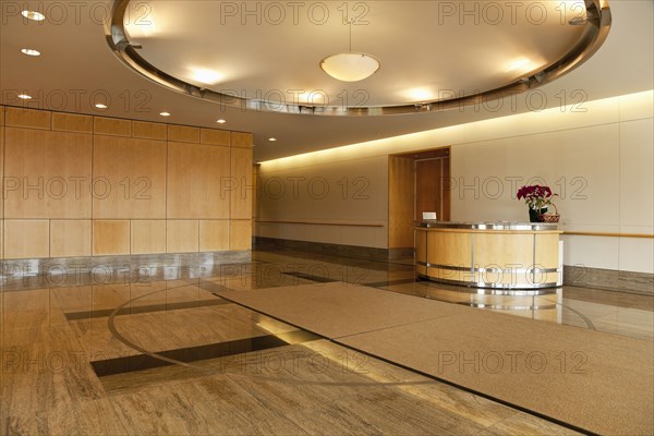 Empty lobby area in office building