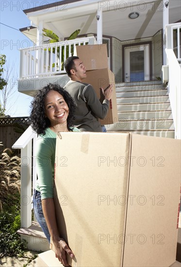 Couple moving into new home