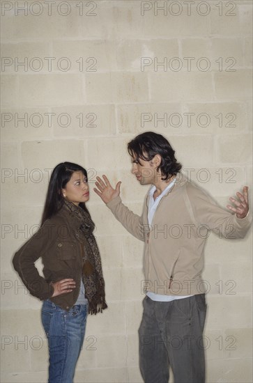 Multi-ethnic couple arguing