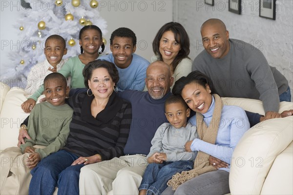 Portrait of multi-generational African family