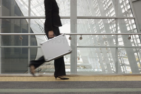 Businesswoman carrying briefcase