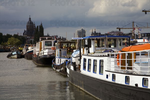 Boats on Amsterdam canal