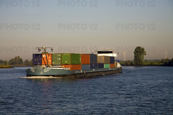 Freight containers on barge