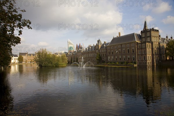 Dutch building on pond