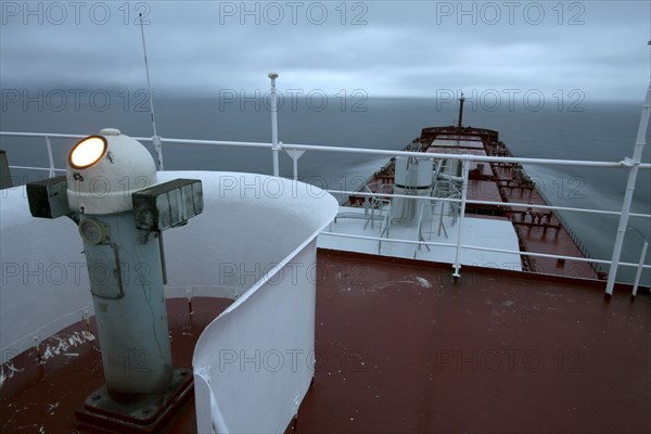 Flying bridge of ocean-going ship